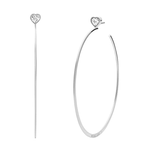 Michael Kors Silberfarbene Creolen für Damen Huggie-Ohrringe für Damen Edelstahl-Ohrringe Schmuck für Frauen Nicht-Edelmetall Kristalle