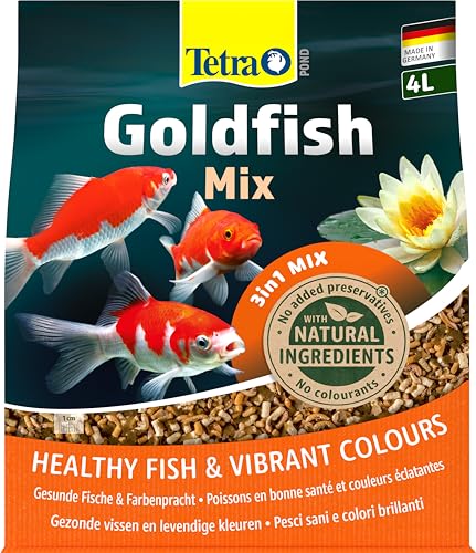  Pond Goldfish 3in1 Mix   Mischung aus Flocken Sticks Gammarus für Goldfische Kaltwasserfische im Teich 4 L Beutel