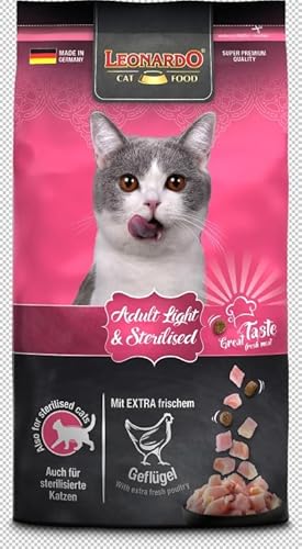 Leonardo Adult Light Trockenfutter für Katzen Vollfutter für Erwachsene Katzen Aller Rassen ab 1 Jahr 1 8kg