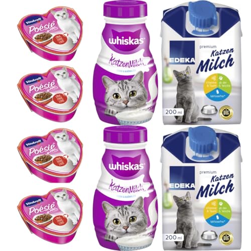 Mit Pufai Grocery Vitakraft Po sie Cr ation Rind Karotte Katzenfutter nass 85G x 4 STÜCK Katzenmilch Milch 200 mililiter x 4 STÜCK