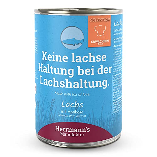 Herrmann s - Selection Adult Lachs mit Aprikose - 12 x 400g - Nassfutter - Hundefutter