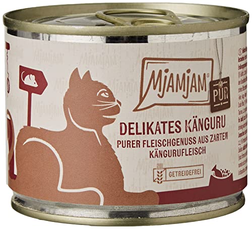 MjAMjAM   Premium Nassfutter für Katzen   purer Fleischgenuss   delikates Känguru pur 6er Pack 6x 200g getreidefrei extra viel Fleisch