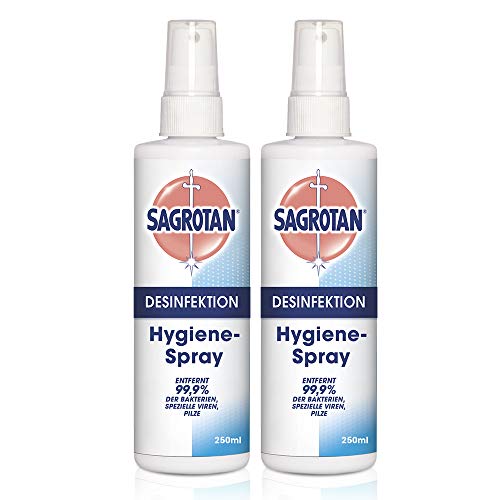 Sagrotan Hygiene Pumpspray für Textilien und Oberflächen im Haushalt 2x 250 Sprühflasche im praktischen Vorteilspack