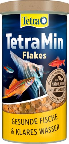 TetraMin Flakes - Fischfutter in Flockenform für alle Zierfische ausgewogene Mischung für gesunde Fische und klares Wasser 1 L Dose