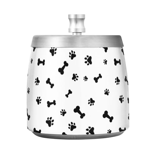 Paws Bones Schwarz Weiß Home Aschenbecher Edelstahl Anti Fliegen Aschenbecher Standaschenbecher Outdoor für Terrasse