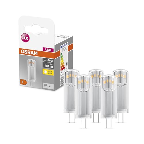 OSRAM Star PIN Lampe für G4 Sockel klares Glas Warmweiß 2700K 200 Lumen Ersatz für herkömmliche 20W Leuchtmittel nicht dimmbar 5 er Pack