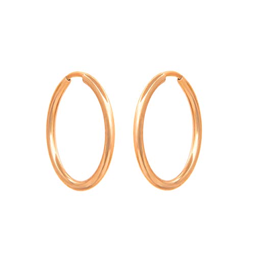 Damen Ohrringe 585 14k Gold Gelbgold Creolen Hoops 18x18mm