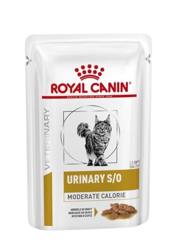 Royal Canin Veterinary Urinary s o Moderate Calorie 12 x 85 g Diät-Alleinfuttermittel für Katzen Kann zur Auflösung von Struvitsteinen beitragen Niedriger RSS-Wert