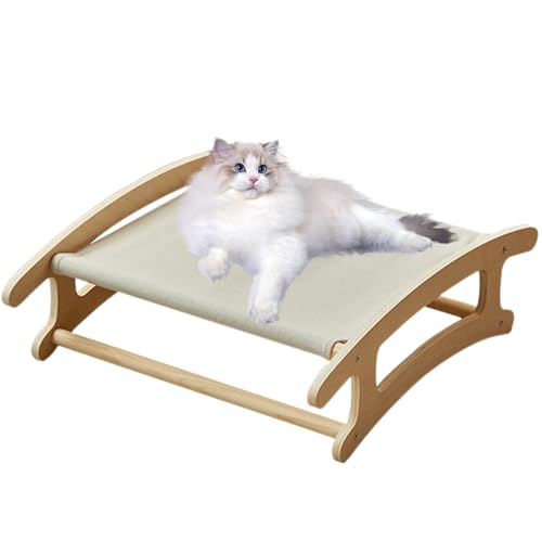 Hängematte für Katzen aus Holz abnehmbare erhöhte Möbel für Haustiere erhöhtes Bett für Haustiere Hängematte für den Innenbereich für Katzen platzsparend leichtes Sofa für Kätzchen