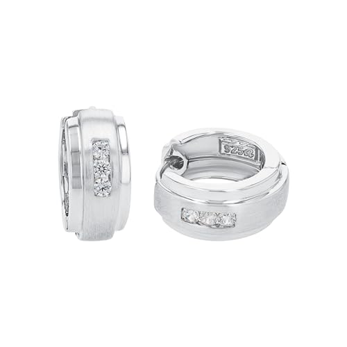 Amor Creolen 925 Sterling Silber Damen Ohrschmuck mit Zirkonia synth. 1 6 cm Silber Kommt in Schmuck Geschenk Box 9850990