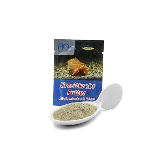 AQ4Aquaristik Futter für Urzeitkrebse Triops Feenkrebse Artemia -mit Anleitung- Aufzuchtfutter für Nauplien mit Chlorella Algen pflanzlichen und tierischen Bestandteilen Mineralstoffen 5 g