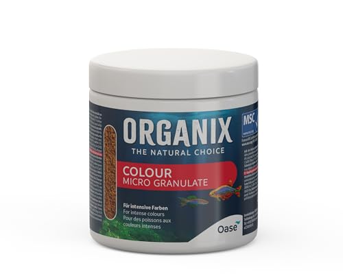 OASE ORGANIX Micro Colour Granulate 250 ml - Fischfutter in Granulatform Aquarienfutter für kleinere Fischarten Stärkung der Farbenpracht Rot