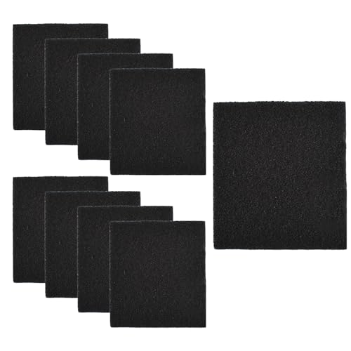 9 STK Katzentoilette Aktivkohlefilter Carbon Filter für Katzenklo mit Deckel Aktivkohle Matte Geruchsfilter Filtermatte Kohlefilter für Abfallbehälter Katzentoiletten Geschlossene Schwarz 105x115 mm