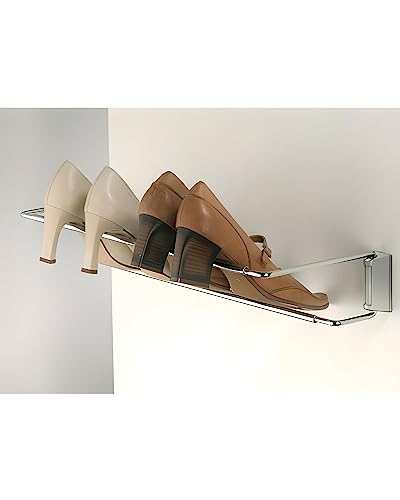 Gedotec Wand-Schuhregal Metall Schuhhalter Breite einstellbar 460-750 mm Stahl verchromt Schuhablage verstellbar zum selber bauen 1 Stück - Design Schuh-Regal schmal für die Wandmontage