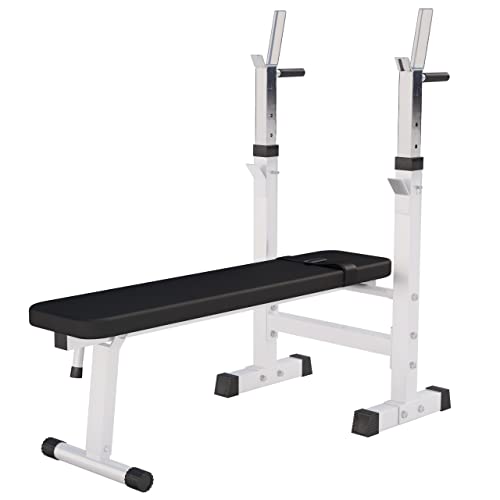 GORILLA SPORTS Ablage   Dip Station Verstellbare Höhe und Neigungswinkel Klappbar bis 200kg Schwarz oder Weiß   Drückerbank Flachbank Multifunktion Trainingsbank