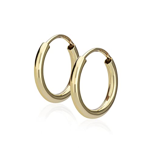 NKlaus Paar 13mm Creolen 333 GelbGold 8 Karat Gold Ohrringe 2 0mm starke Bügelcreolen 9704