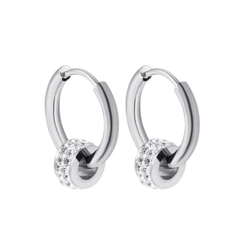 KBRPEY Ohrringe für Damen Creolen Ohrringe mit Strass Braut-Anhänger Ohrringe Hypoallergen Ohrringe Weihnachten Schmuck Hoop Earrings Geschenke für Damen-Schmuck