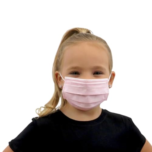 100 st. Medizinische OP-Maske typ IIR für Kinder CE Zertifiziert 3-Lagig BFE 99% Geprüfter Schutz EN14683 Mundschutz kleine Gesichtsmaske Einwegmasken - nicht Wiederverwendbar Farbe Rosa