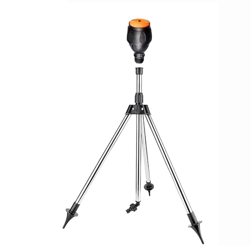 LoKori Regner Stativ Rotating Tripod Sprinkler Sprinkler mit 360 Grad Drehung Rasensprenger Rotating Tripod Sprinkler Teleskop Stativregner Für Große Flächen Hof Garten Rasen