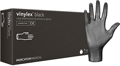 Vinylhandschuhe VINYLEX BLACK Größe XL   Stück latexfrei einfache puderfreie Schutzhandschuhe schwarze