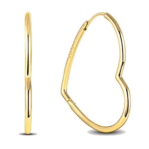Geralin Gioielli Damen Ohrringe Gold Creolen 925 Silber 31 7mm Fashion Herz OhrhÃ¤nger Ohrschmuck FÃ¼r Frauen MÃ¤dchen Geschenk