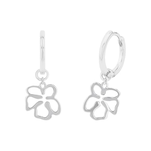 s.Oliver Creolen 925 Sterling Silber Damen Ohrschmuck 2 6 cm Silber Blume Kommt in Schmuck Geschenk Box 2033877