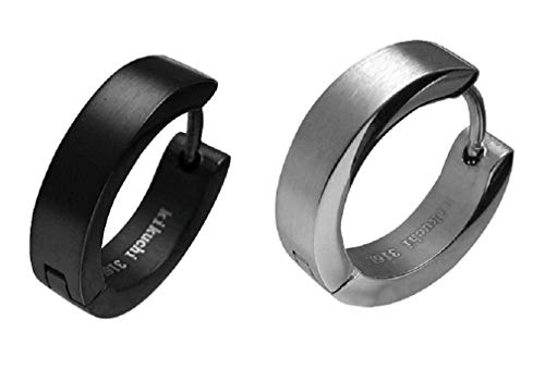 Kikuchi Männer Klapp Titan Stäbchen Silber Schwarz Matt 4mm 16mm ERTS009