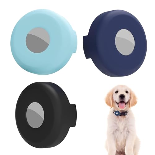 Caybats Silikon Schutzhülle für Airtag Hundehalsband 3er Set - wasserdichte und Hautfreundliche Halterung Kompatibel mit Apple Airtag GPS Tracker Ideal für Haustiere wie Hunde und Katzen.