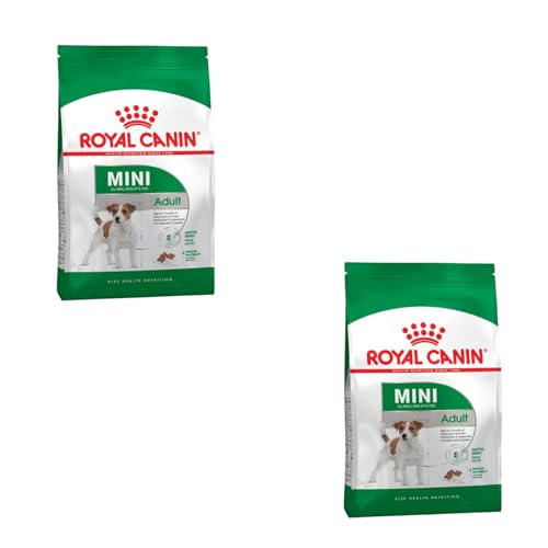 ROYAL CANIN Mini Adult Doppelpack 2 x 800 g Trockennahrung für ausgewachsene kleine Hunde Kann zur optimalen Versorgung Kleiner Hunderassen eingesetzt Werden Mit EPA DHA