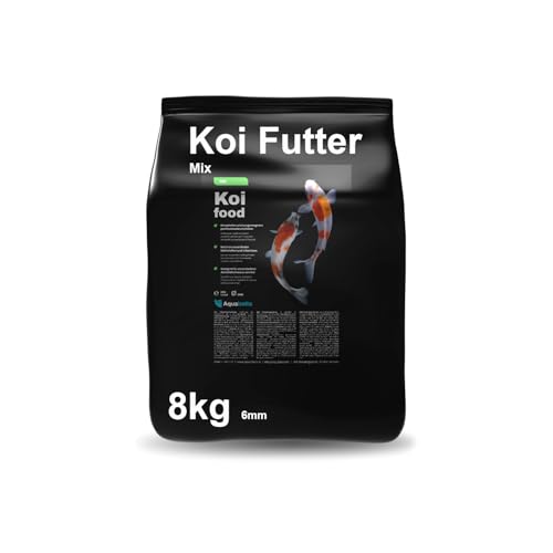 Aquabetta Koi Futter Mix 6mm - Professional Koifutter 8 Kg 21L - Koi-Fischfutter für den Sommer Für Temperaturen über 10 C Geringere Wasserbelastung Weniger Algen