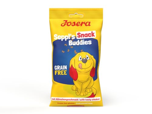 Josera Seppl s Snack Buddies 150 g Getreidefreier Hundesnack Mit leckerem Hühnchen Geschmack Geringer Fettgehalt Verwendung hochwertiger Zutaten ohne Gentechnik