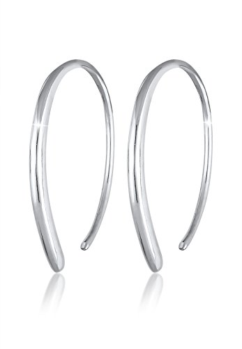 Elli Creolen Silber 925 Damen Ohrringe für Frauen Kreolen Offen Oval Durchmesser 15-23mm Hoops 312741117