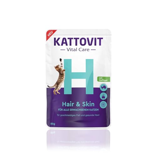 KATTOVIT Vital Care Hair Skin Geflügel 24x85g Nassfutter in Sauce für Katzen