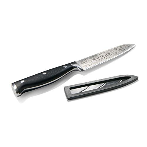 Genius A21367 Nicer Dicer Knife Professional Allzweckmesser 13 cm rostfrei Kochmesser aus Edelstahl mit Wellenschnitt für alle Schneidarbeiten in G-NOX-Qualität