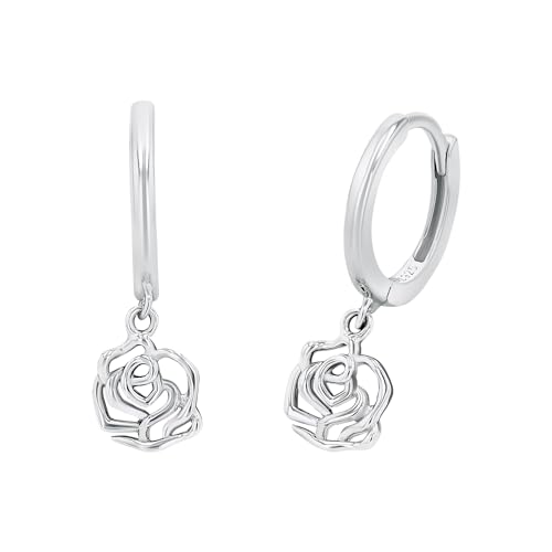 Amor Creolen 925 Sterling Silber Damen Ohrschmuck 2 2 cm Silber Rose Kommt in Schmuck Geschenk Box 2034104