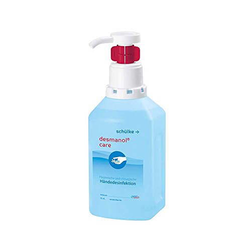Schülke Desmanol Care 500ml Flasche Desinfektionsmittel in praktischem Hyclick Spender gegen Bakterien Viren farbstoff- und parfümfrei