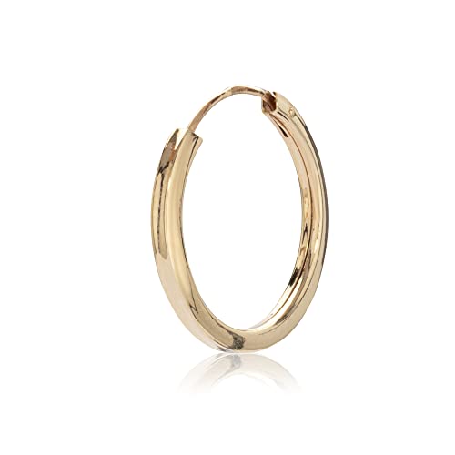 NKlaus Einzel Creole 15mm eckig 333 Gelb Gold 8 Karat Ohrring Damen Glanz Goldohrring 8262