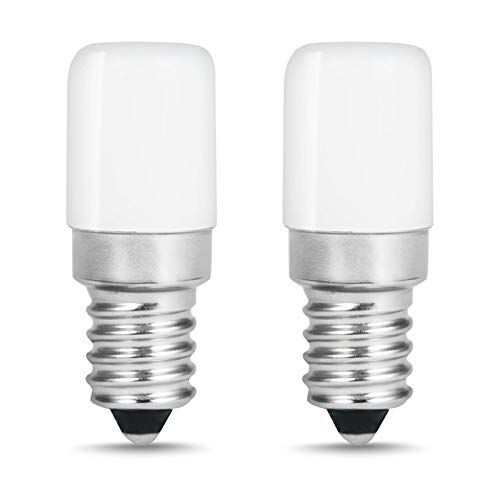 LOHAS Kühlschranklampe E14 Lampen 1.5W Ersatz für 15W Halogenlampen Warmweiß 2700K 135lm 360 Abstrahlwinkel Kühlschrankbirne Leuchtmittel 230V AC 2er