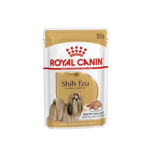 Royal Canin Shih Tzu Adult Mousse 12 x 85 g Nassfutter für ausgewachsene Shih Tzus Zur Unterstützung des Fells und der Verdauung Für Hunde ab dem 10. Lebensmonat