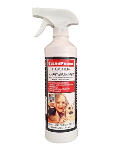 Haustier-Hygiene-Reiniger 0 5 Liter für Käfige Stall Transportboxen Reinigungsmittel Desinfektion Reinigungsspray Geruchsneutralisierer Pets Hunde Katzen Hasen