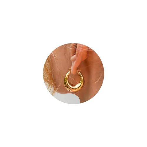 TINGN   Chunky Earrings für Hypoallergenic Hoop Earrings Chunky Goldene Modeschmuck Geschenke für Mädchen