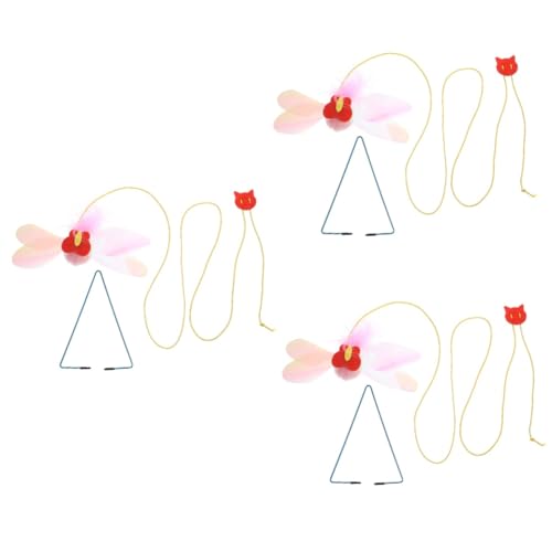 minkissy 3 Sets funny cat butterfly toy cat teaser toy pet wand toy cat fishing pole toy stuffed toys cat toys with catnip soft toys cat ball toys Cat Teasing Toy plastic hanging kitten