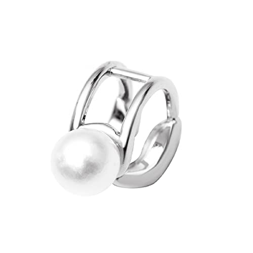 Europäische und amerikanische Persönlichkeit einfache Perle kreative geometrische runde Ohr Schmuck weiblich weiß
