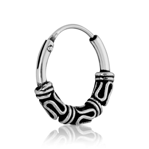 NKlaus Einzel 925er Sterling Silber keltische Bali Creole 12 mm wikinger Ohrschmuck 2013