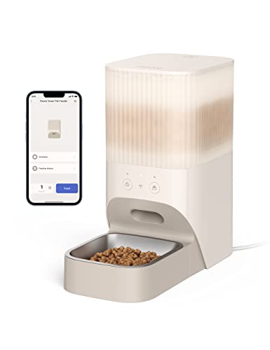 Nooie Automatisierte Katzenfutterautomat 2 4 GHz WLAN 3 8 Liter Trockenfutter Dispenser Customizable Feeding Schedule Portion Control Low Food Detection Real Time Alerts Beige