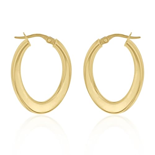 Carissima Gold 18ct Yellow Gold Oval Twist Creole Earrings