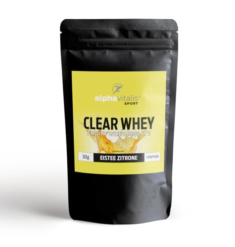 Clear Whey Isolat Pulver - Probe Whey Protein Pulver mit fruchtigem Geschmack Eistee Zitrone 30g - Whey Isolate