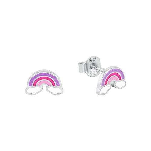 Prinzessin Lillifee Ohrstecker 925 Sterling Silber Mädchen Kinder Ohrschmuck 0 6 cm Silber Regenbogen Kommt in Schmuck Geschenk Box 2037895