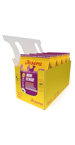 Josera MiniSenior 5 x 900 g getreidefreies Hundefutter für kleine Rassen ab dem 8. Lebensjahr Super Premium Trockenfutter für ältere Hunde kleine Kroketten 5er Pack