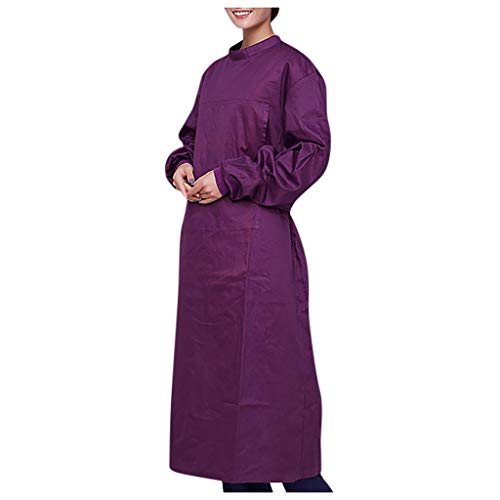 QIMANZI Unisex Mantel für Bereich Isolationskleid elastischer Stehkragen Schutzisolationskleider Stillkleid Staubfreie Arbeitskleidung A Rot XL